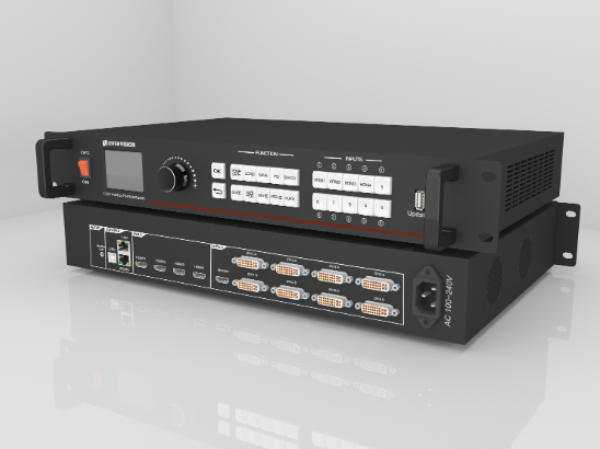 上海靈信VX-6視頻處理器4個HDMI通道4K超高清輸入，可以實現(xiàn)超大屏點對點顯示